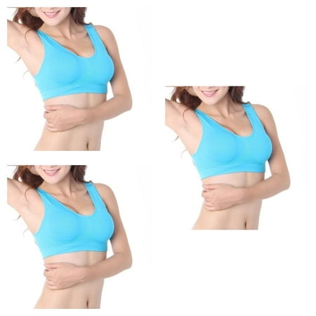 

3pcs Women Wirefree Seamless Sport Bra Girl Breathable Push Up Yoga Running Top