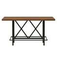 thumbnail image 5 of 63" Counter Height Dining Table for 6, Industrial Rectangular Bar-Height Table with Sturdy Metal Frame and Footrest, Rustic Brown Tall Kitchen Table for Dining Room, 5 of 8