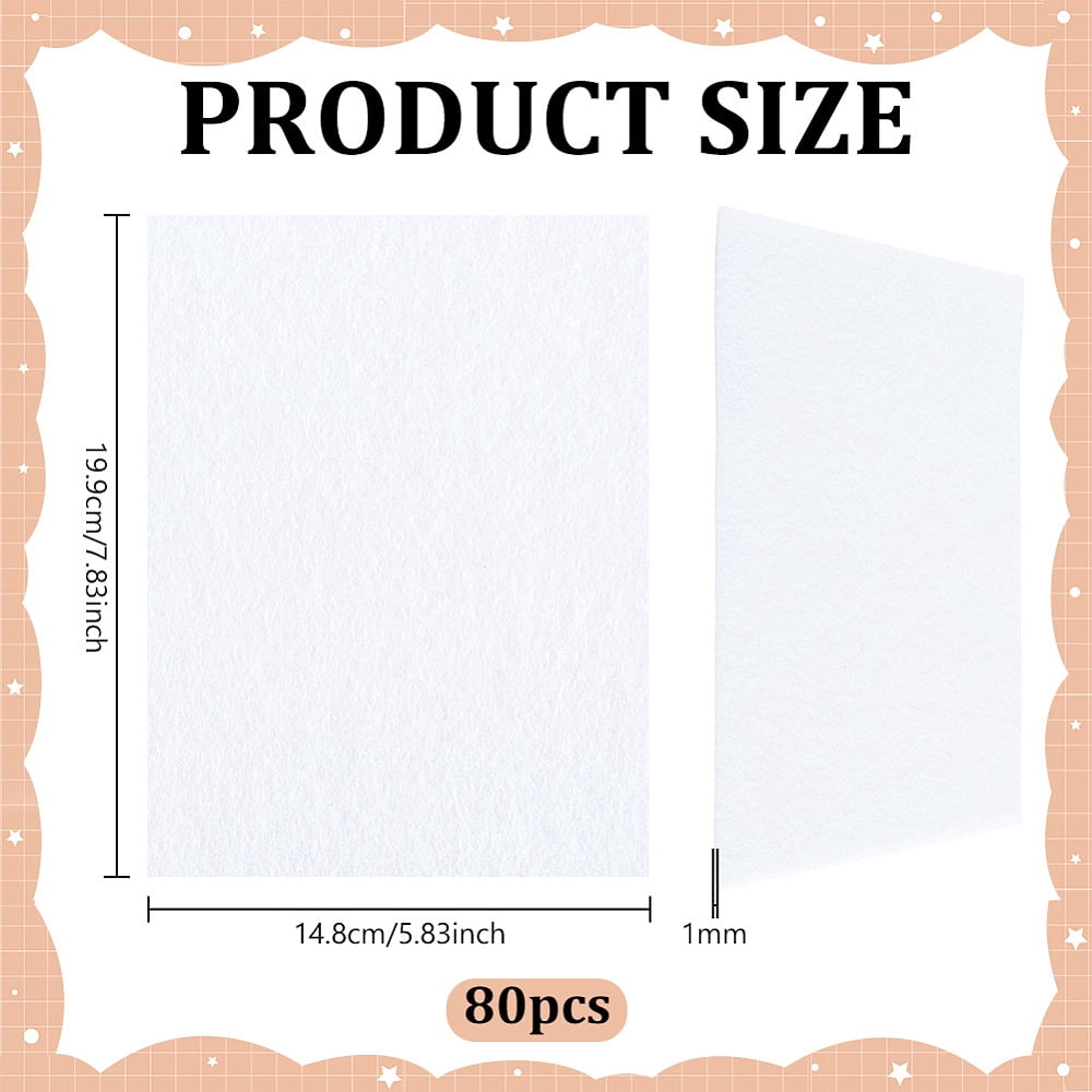 Felt Fabrics Rectangle White 199x148x1mm