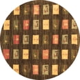 thumbnail image 1 of Ahgly Company Indoor Round Abstract Brown Contemporary Area Rugs, 8' Round, 1 of 4