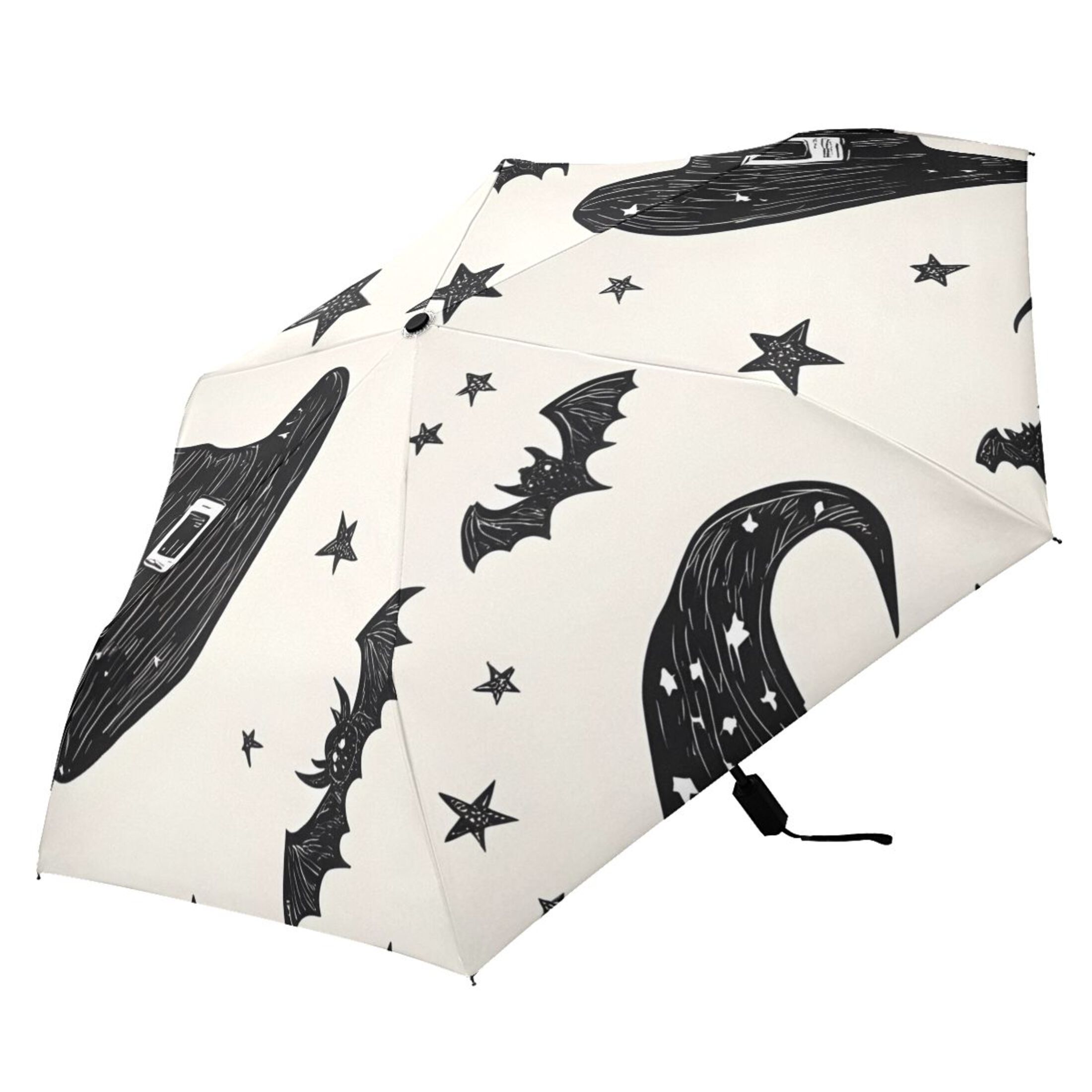 ALAZA Bats and Stars UPF 50+ Compact Folding Umbrella for Rain Travel Umbrella Packable