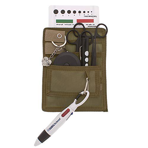 4 Pockets Nurse Organizer Pouch w/Tactical Black Tools Medical Instrument Organizer with