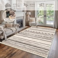 thumbnail image 5 of CCTFS Area Rugs for Living Room Bedroom Dining Room, Machine Washable Large Print Boho Vintage Tribal Aesthetic Carpet, Stain Resistant Floor Cover, Non Slip Low Pile Kitchen Rugs (Elephant 5x7ft), 5 of 7