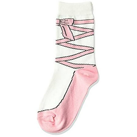 Shadow Billet - K. Bell Girl's Ballet Slipper Crew Socks, Rose Shadow, Sock Size 7.5-9/Shoe Size 11-4, 1 Pair