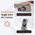 thumbnail image 3 of Magnetic for iPhone 14 Pro Case with Stand Compatible with MagSafe Authentic Sheep Bark Skin Ultra Thin 360° Rotation Bracket Anti-Scratch Mil-Grade Drop Protection Case, Grey, 3 of 7