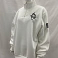 thumbnail image 3 of Half Zip Pullover Sweatshirt – Heavyweight Casual Long Sleeve Loose Fit Top – Quarter Zip Collar with Embroidery – Streetwear and Daily Comfort – Available in Grey, Blue, White – Sizes S-XL, 3 of 4