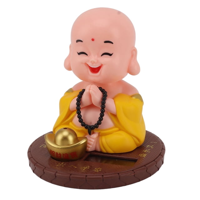 Estatuilla de Pequeños Monjes Estatua de Buda Pequeña de Plástico de 37"Funciona con Energía Solar Coche Divertido que Sacude la Cabeza Juguete Estatua de Monje de Buda ANGGREK Otros