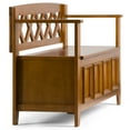 thumbnail image 4 of Amherst 48 inch Wide Solid Wood Transitional Entryway Bench in Light Avalon Brown, 4 of 12