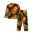 thumbnail image 2 of Rateoe Orange Pumpkin Pattern Womens Pajamas Set Long Sleeve Sleepwear Button Down Nightwear Soft Cotton Pj Lounge Sets, 2 of 9