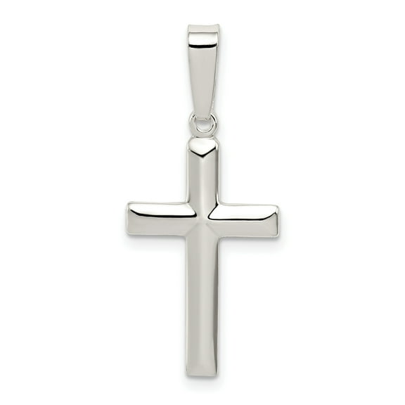 925 Sterling Silver Polished Cross Shaped Pendant
