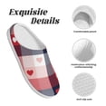 thumbnail image 5 of KLL Heart Plaid Pattern Adult Unisex Cozy Slippers,Fuzzy Slip-on Slippers TPR Sole Slippers Comfort Plush Home Footwear for Indoor & Outdoor-37/38, 5 of 7