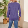 thumbnail image 4 of Women's 2023 Casual 3/4 Sleeve Tops Loose Round Neck Cute Solid Pullover Sweatshirt Lightweight Basic Tees Blouses, 4 of 6