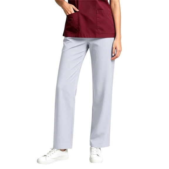 Szhihuiw Scrub Pants for Women Straight Fit Casual Drawstring Elastic Waist Womens Trousers with Pockets