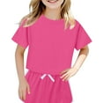 thumbnail image 2 of LNMQLPDBS Girls 2 Piece Outfits Crop Tops and Dolphin Shorts Set Toddler Girl Soft School Beach Clothing Sets Teen Cute Athletic Sport Tracksuit, 2 of 4