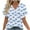 #0122-Light Blue, variant on Uootdi Floral Print V Neck Short Sleeve Shirt for Women Casual Loose Fit Clothes Loungewear Summer Fashion Going Out Tops Gift