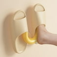 thumbnail image 5 of Yellow Slipper Holder Suction Cup Hook Wall Mounted Organizer For Bathroom And Entryway Non Perforated U-Shape Clamp Design For Sandals And Flip Flops Adhesive Storage Rack Includes 1Pc We, 5 of 7