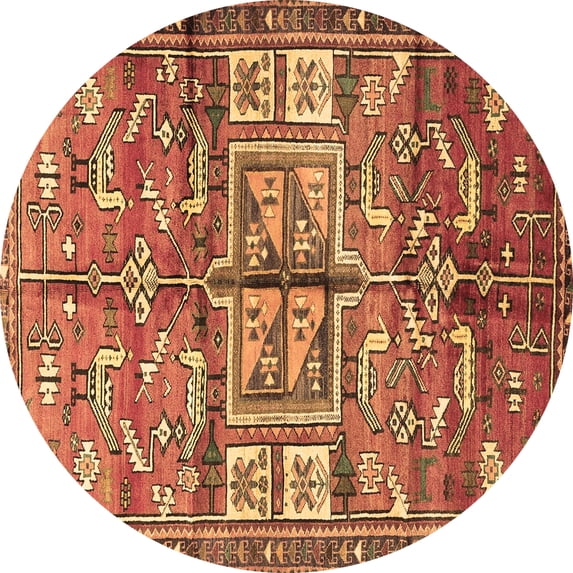 Ahgly Company Indoor Round Animal Brown Traditional Area Rugs, 3' Round