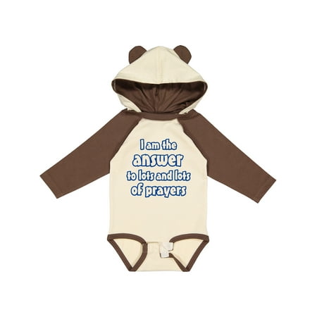 

Inktastic I Am the Answer to Lots and Lots of Prayers Gift Baby Boy or Baby Girl Long Sleeve Bodysuit