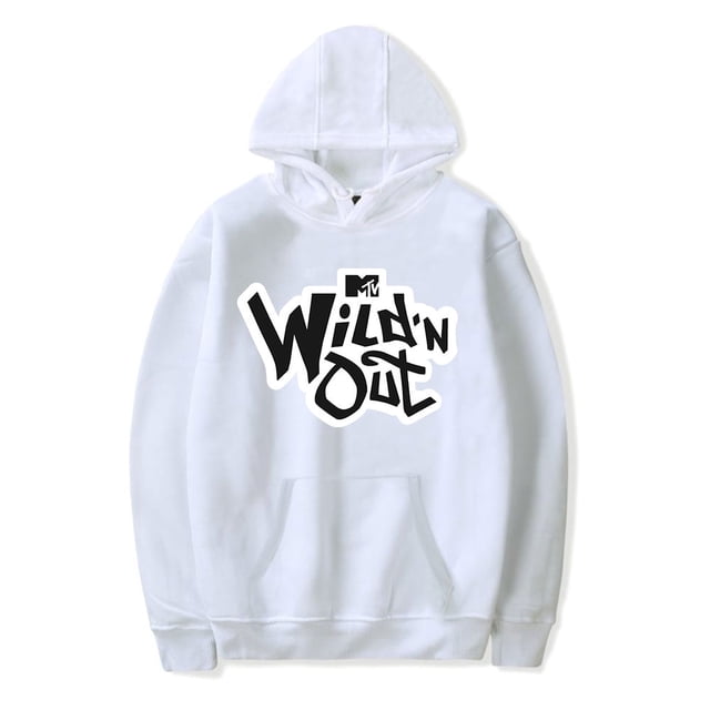 Wild 'N Out Logo Merch Série Télévisée Chandails à Capuchon Femmes Hommes Sweat à Manches Longues Vêtements de Mode,S,Blanc