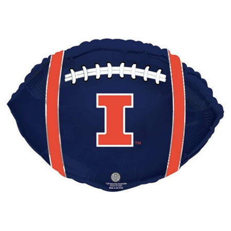 21 inch University Of Illinois Fighting Illini Football Foil Mylar Balloon - Party Supplies Decorations