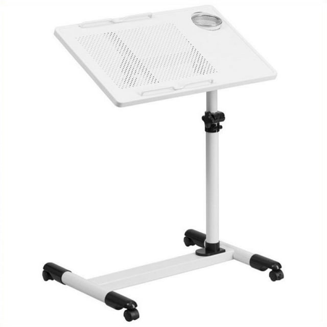 Scranton & Co Adjustable Mobile Laptop Cart in White