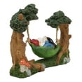 thumbnail image 4 of Whimsical Bookworm Gnome Sleeping On Hammock by Forest Trees Figurine Decor, 4 of 7