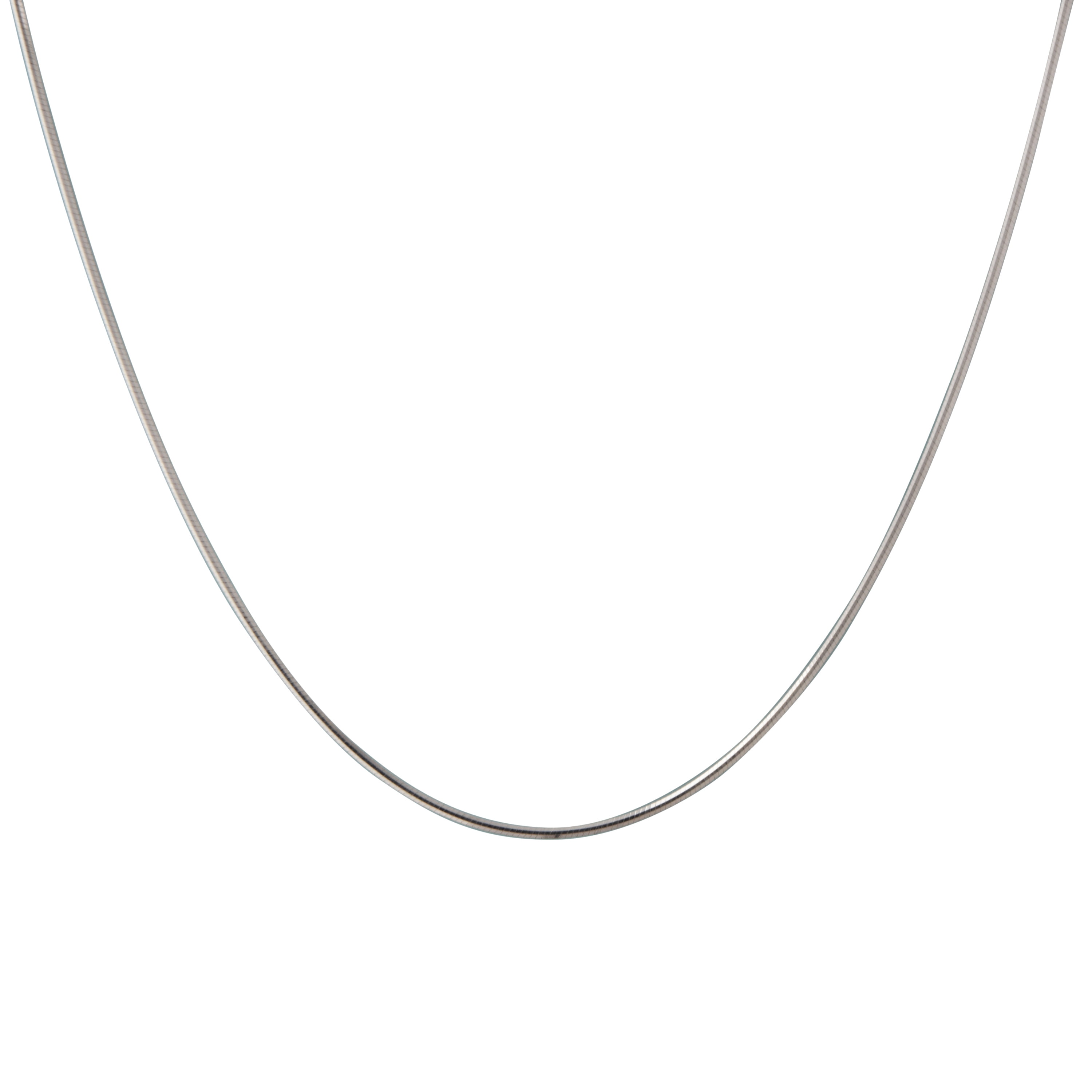 Brilliance Fine Jewelry Brilliance Sterling Silver Round Snake, 20inch Necklace White color