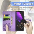 thumbnail image 3 of Dteck Galaxy Z Fold3 5G 7.6-inch Case,Magnetic Butterfly Pattern Leather Card Holder Wallet Case Kickstand Anti-Scratch Shookproof Protection Strap Cover for Samsung Galaxy Z Fold3 5G,Lightpurple, 3 of 9