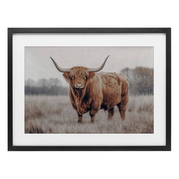Stupell Industries Farmhouse Center Of Attention Cattle Black Framed Print Under Glass, 20 x 14, by Nathan Larson