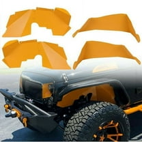 KOJEM Sheet Steel Orange Front   Rear Wheel Well Inner Fender Kit for Jeep Wrangler 2007-2018 JK