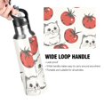 thumbnail image 4 of Cute White Cats and Tomatoes Sports Bottle with Straw Stainless Steel Water Jug Portable Thermal Cup Leak-proof 1000ML, 4 of 9