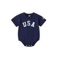 thumbnail image 1 of xiaxaixu Bébé 4 Juillet Romper, Manches Courtes Col Rond Lettre Imprimé Bodywear Nouveau-Né, 1 of 9