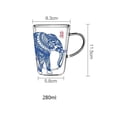 thumbnail image 2 of Double Walled Glass Coffee Mugs with Handle, 280ML Clear Borosilicate Glass Cup with Exquisite Blue Print, 2 of 7