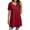 Solid Wine Red, variant on Fantaslook Plus Size Womens Tunic Tops Short Sleeve Casual Floral Shirts Swing Flare Dressy Blouses