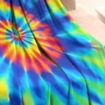 thumbnail image 3 of Colorful Rainbow Tie Dye Spiral Pattern Blanket,Comfortable Soft Flannel Throw Blanket,All Season,Warm Lightweight Blankets for Sofa Bed Couch Living Room Chair,30"x40", 3 of 4