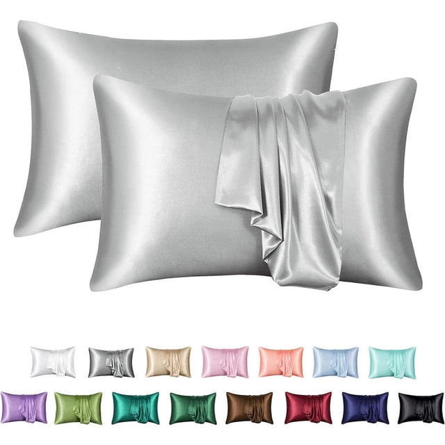 Fundas de Almohada de Seda Pura 100% Suaves y Planas para Cabello y Piel