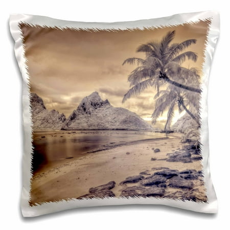 3dRose Beaches of Ofu island in American Samoa, South Pacific. - Pillow Case, 16 by