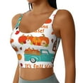 thumbnail image 2 of Fotbe Fall Pumpkins Sujetador Deportivo Largo sin Aros para Mujer con Almohadillas y Soporte Medio, Transpirable y Absorbente, Camiseta Tipo Chaleco o Tank Top-Medium, 2 of 8