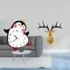 thumbnail image 2 of Reloj de pared,Reloj de pared silencioso y decorativo que no hace tictac,Reloj de pared silencioso de pingüino pequeño Reloj de madera,Estatua de cabeza de ciervo,Decoración de pared con, 2 of 8