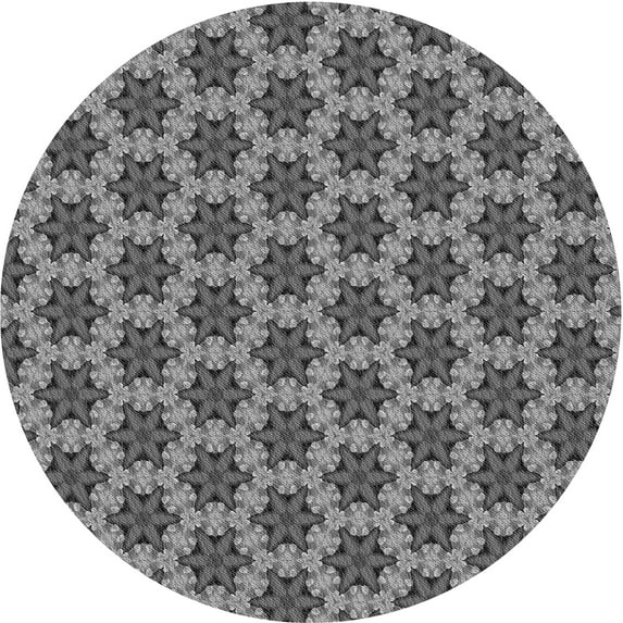 Ahgly Company Indoor Round Patterned Gray Wolf Gray Area Rugs, 3' Round