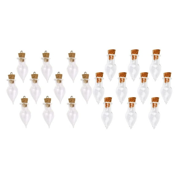 20 Pieces Glass Bottle with Cork Stopper 2.8 X 1.2cm to Make Jewelry Crafts