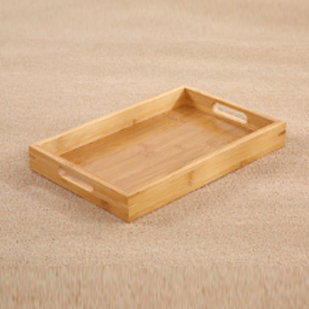 Solid With Handle Tea Rectangular Home Water Kitchen Wood Serving Tray
