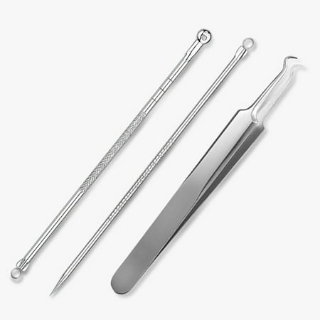 AkoaDa 3Pcs/Set Stainless Steel Acne Needle Double Loop Acupuncture Needle Blackhead Acne Needle Acne Squeeze Device Make-Up (Best Way To Squeeze Blackheads)