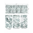 thumbnail image 3 of Teal Blue Green Curtain Valance for Windows/Living Room/Kitchen/Bathroom/Café, Short Rod Pocket Tier Curtain Window Treatment Panel Vintage Farmhouse Boho Flower Leaf Topper Curtain 54''x18'', 3 of 6