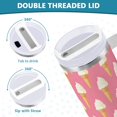 thumbnail image 5 of 40 oz Tumbler With Handle Stainless Steel Insulated Tumbler With Lid for Car Cup Holder Ice Cream Pattern, 5 of 9