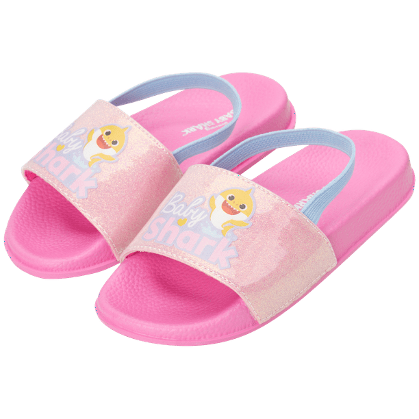 Nickelodeon Girls' Baby Shark Sandals SlipOn Slides with Back Strap