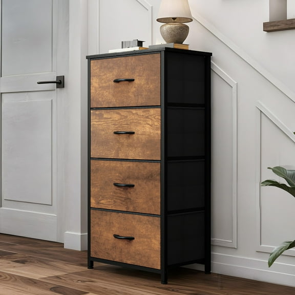 Uforic 4 Drawer Dressers for , Fabric Organizer Unit for Living Room, Closets, Sturdy Steel Frame & Wooden Top
