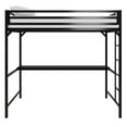 DHP Miles Metal Full Loft Bed with Desk, Black