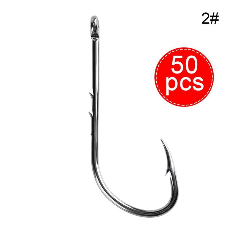 Lot 50 Pcs High Carbon Steel Hooks Fishing Hook Barbed SALE Shank Long G2Z3