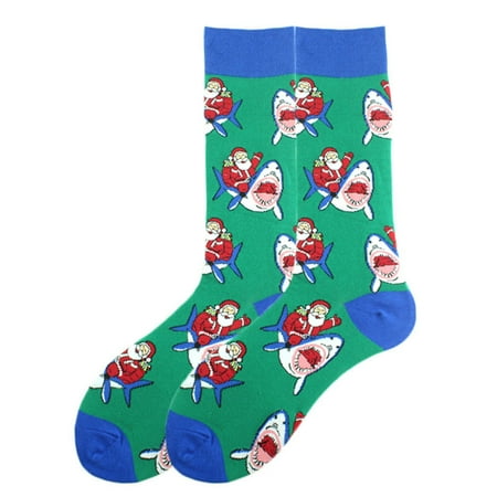 

NECHOLOGY Woman Tights Men And Women Various Printed Christmas Socks Christmas Gifts Medium Tube Thigh High Stocking plus Size Socks D OneSize
